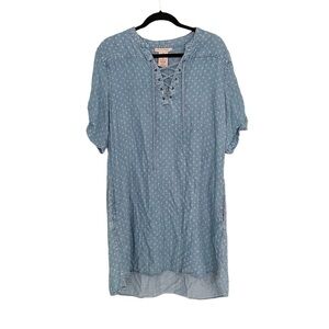 PHILOSOPHY Tunic Dress Coverup Blue Raindrop Print XL